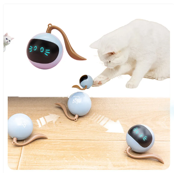 Rechargeable spherical LED cat toy, perfect for engaging cats with its interactive light features