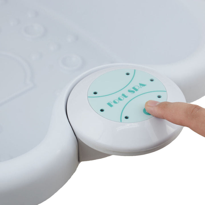 Therapeutic ionic foot bath with vibration therapy and whirlpool functions for improved circulation & health.