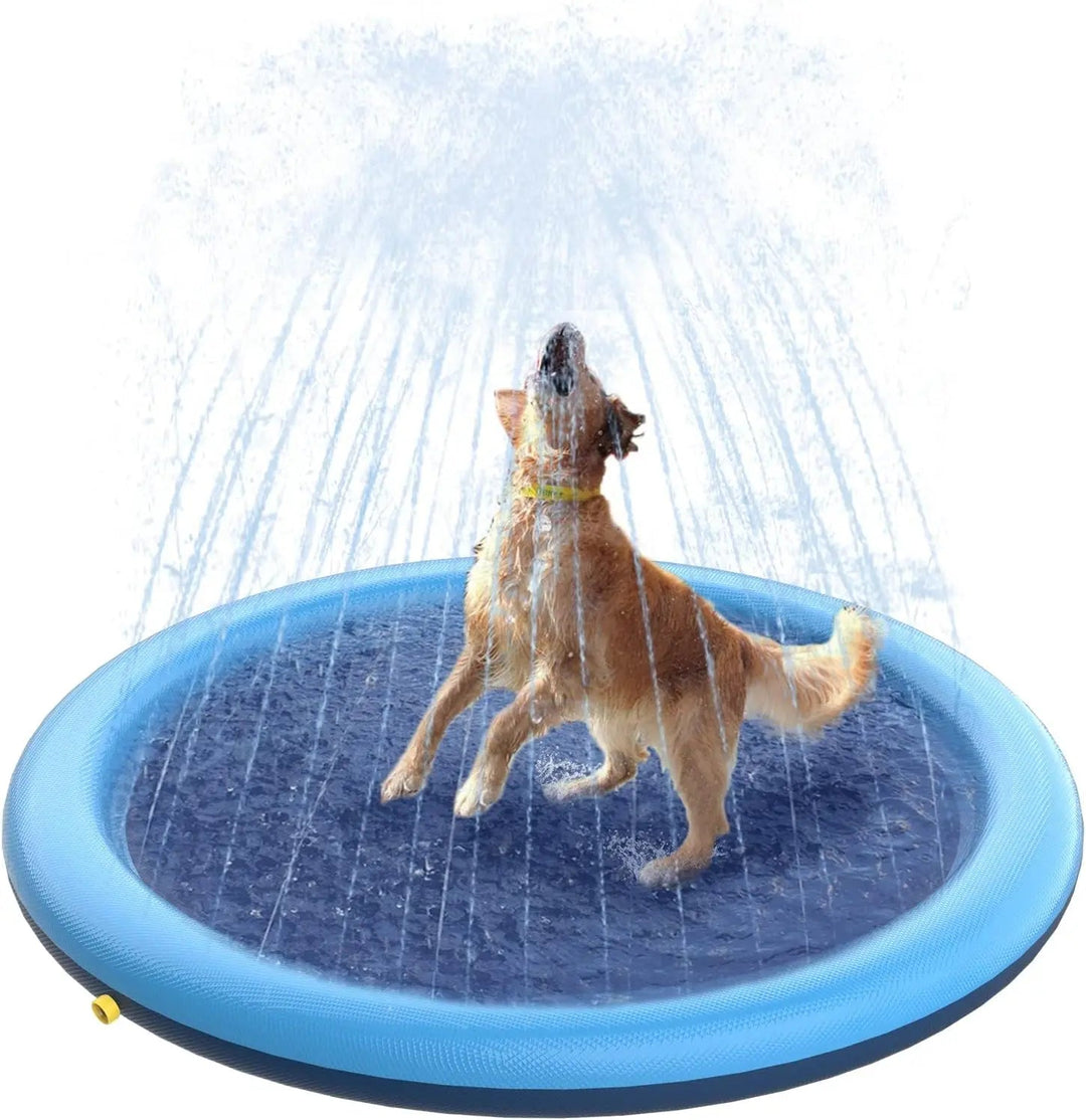 Unisex kids & dog outdoor splash mat, inflatable water mat for summer cool family fun in the garden