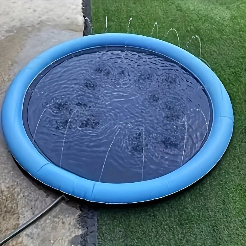 Outdoor water play mat, a durable dog toy and kids activity for summer, ideal pet accessory