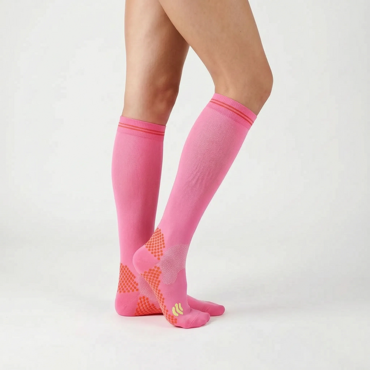 Versatile unisex knee-high sports compression socks for various activities, offering leg support & performance.