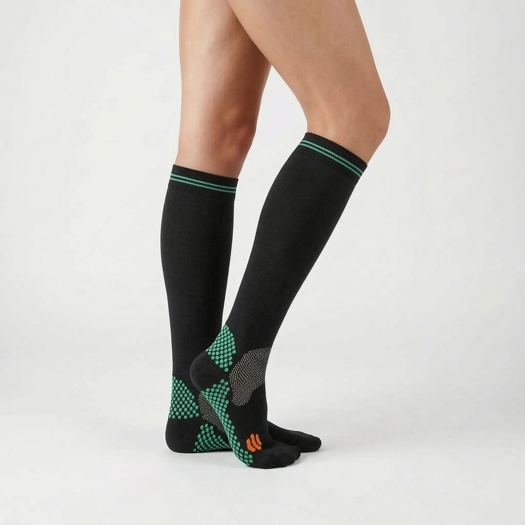Comfortable, performance-driven unisex knee-high compression socks for running, sports, and leg support.