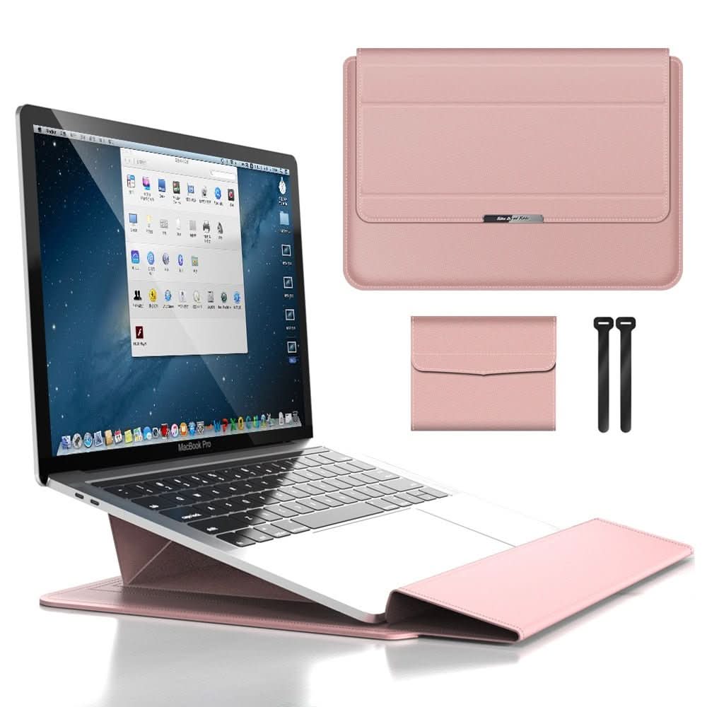 Secure laptop sleeve & stand. Shockproof, waterproof, ideal for daily commute. Ergonomic, multifunctional.
