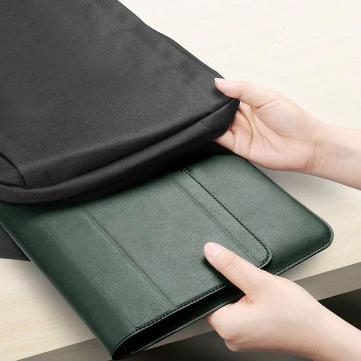 Slim, portable laptop sleeve & stand. Travel essential for work from home. Protective computer case, shockproof.