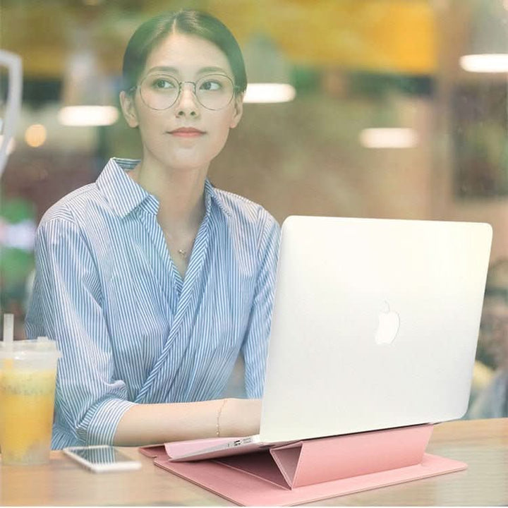 Waterproof, shockproof laptop sleeve & stand. Ultimate protection, ergonomic design, multifunctional, tech gear.
