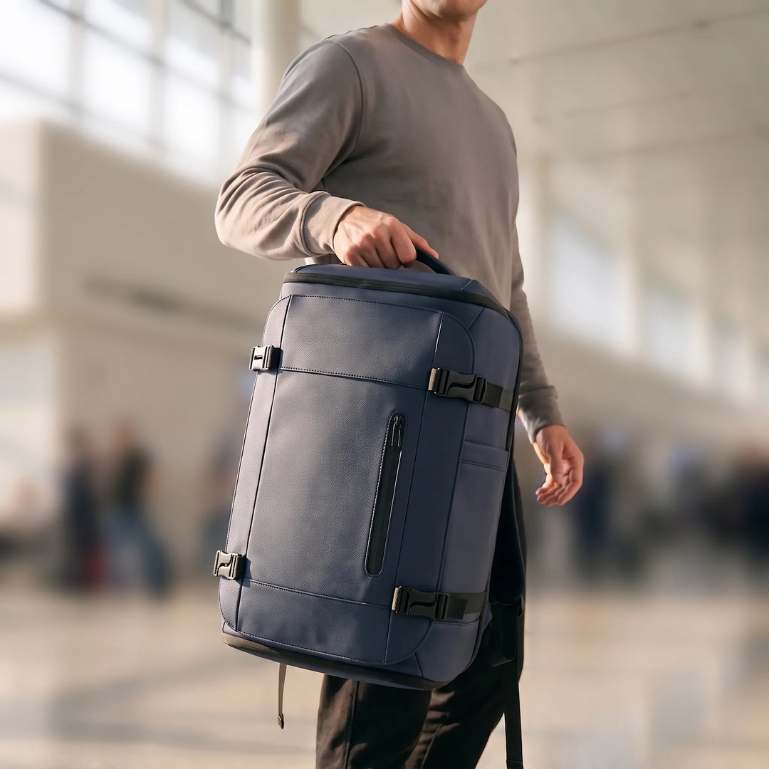 Unisex large capacity travel backpack with laptop compartment for carry-on, daily commute & weekend trips.