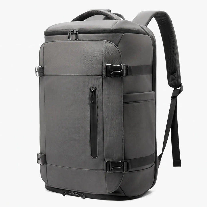 Large capacity travel backpack with padded laptop sleeve, perfect carry-on for work, gym, or weekend. Unisex design.