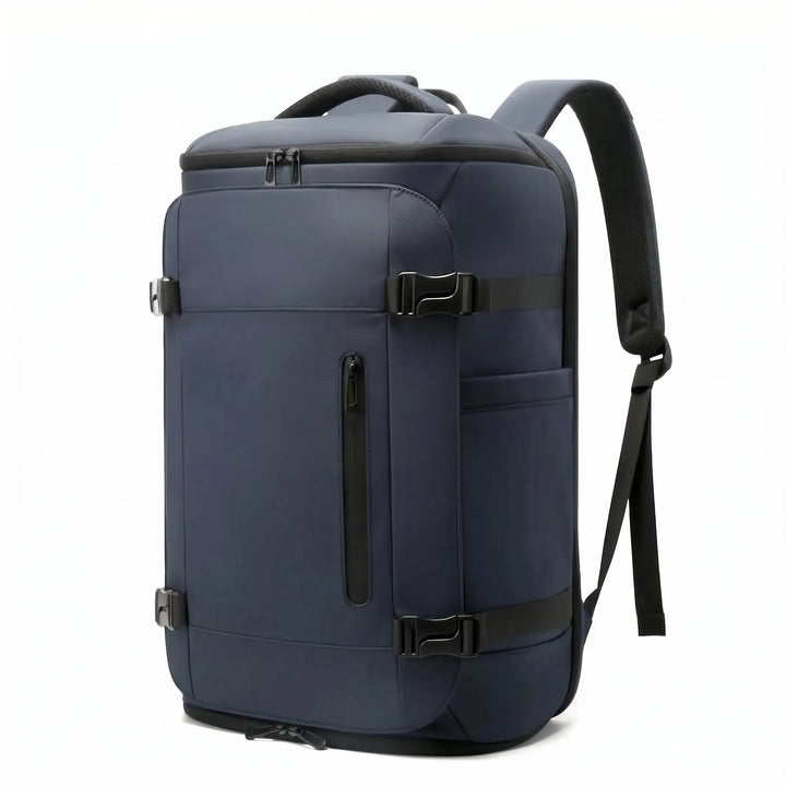 Durable unisex travel backpack, ideal for laptops, daily commute, gym, and weekend getaways. Water resistant.