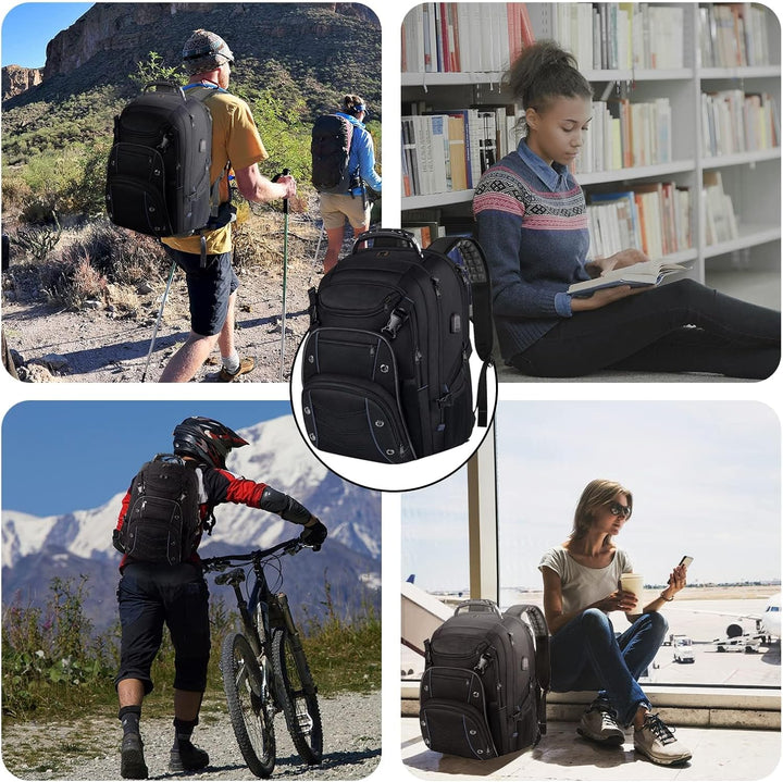 Secure & spacious unisex travel laptop backpack with RFID blocking & external USB charging for global trips.