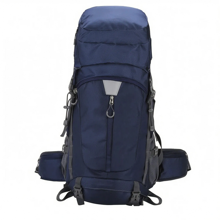 Durable large unisex hiking backpack, built for rugged outdoor adventures, camping, and extended travel.