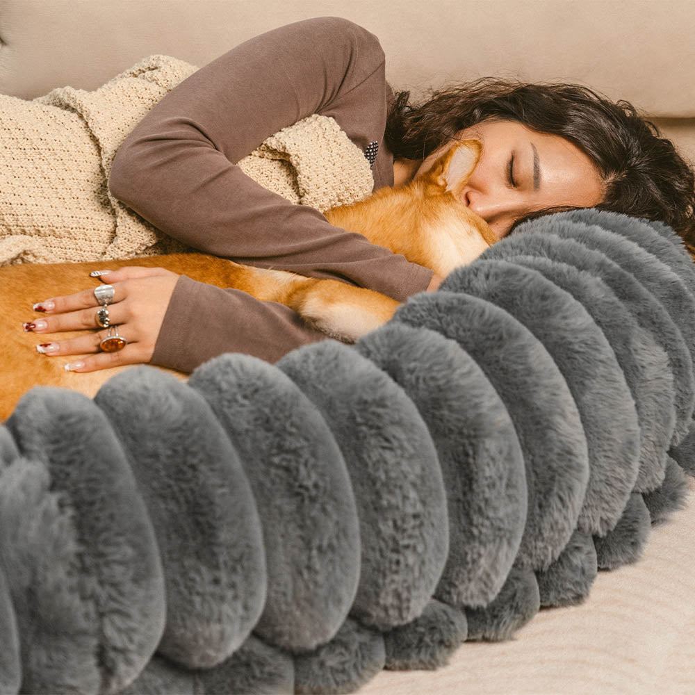 High-sided large orthopedic pet bed, offering security and calming comfort for pets.