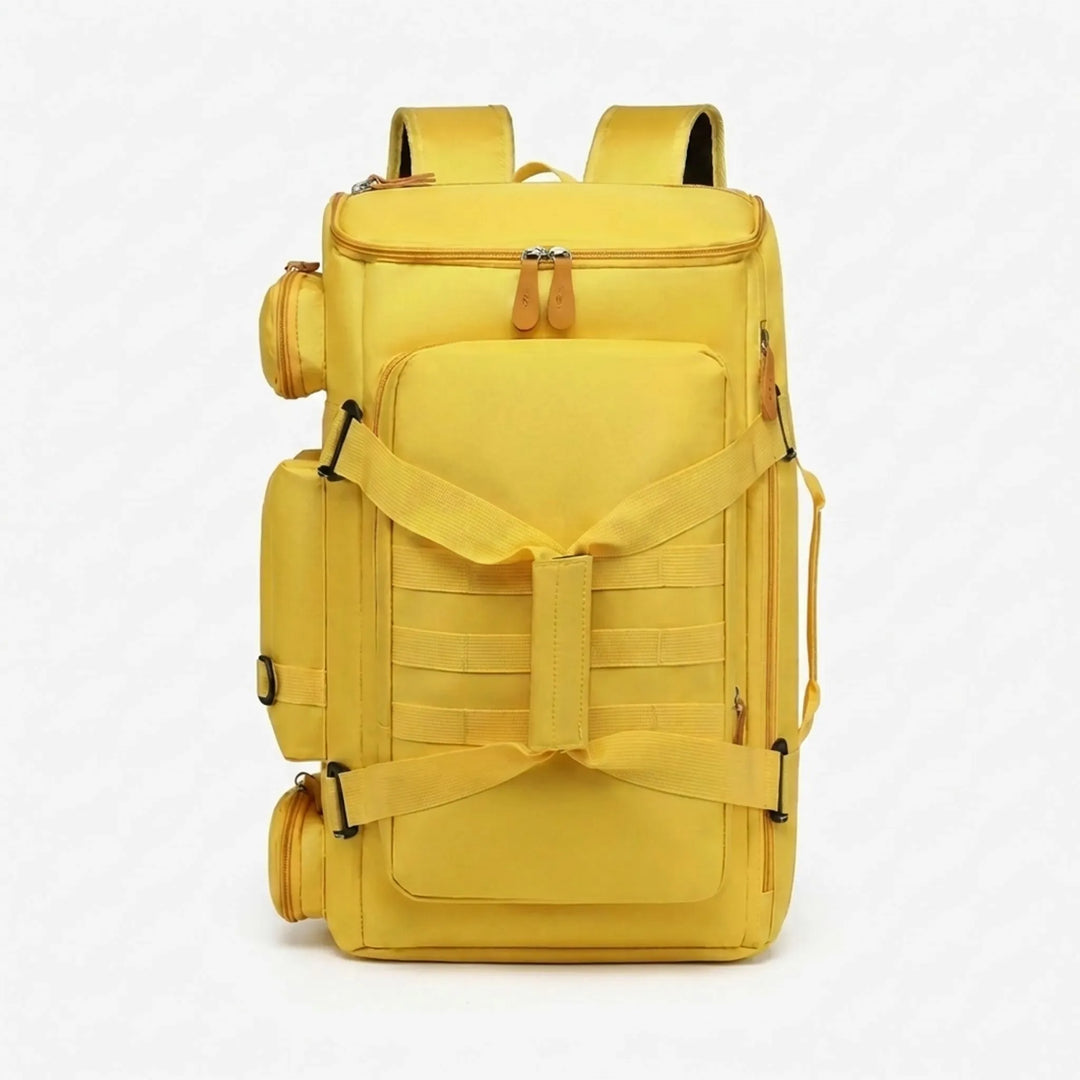 Durable carry-on travel backpack for men & women, ideal as a weekender bag or flight gear.