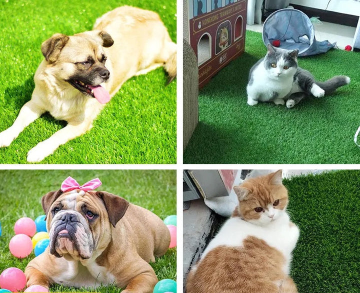 Indoor/outdoor artificial grass dog toilet mat, leak-proof pet training aid for puppies and dogs.
