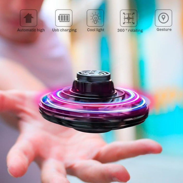 Unisex LED Mini Drone Flying Toy Helicopter with bright lights, perfect interactive fun for kids indoors & outdoors.