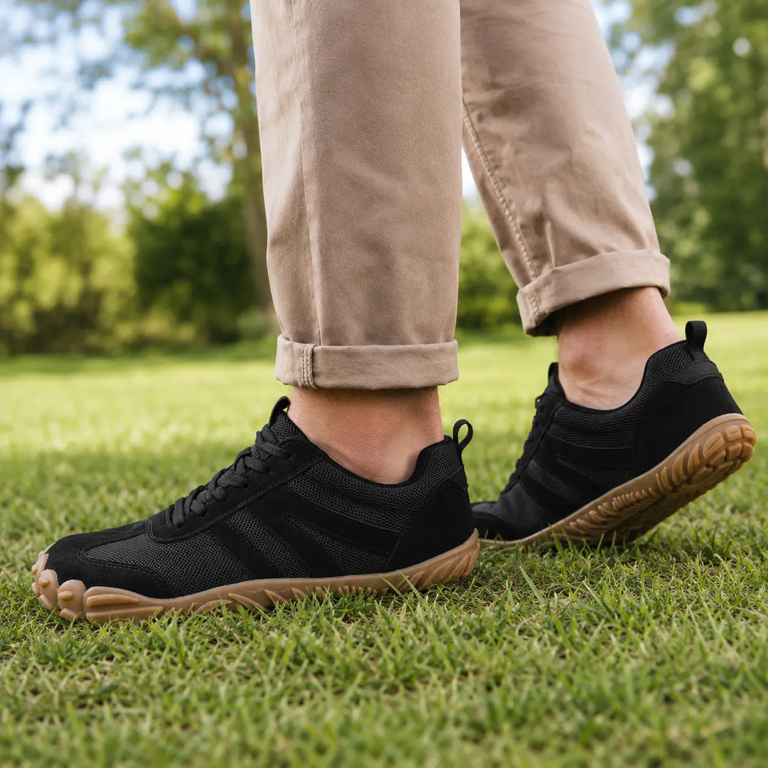 Unisex hiking shoes: wide fit, lightweight, and breathable for comfortable barefoot trail adventures.