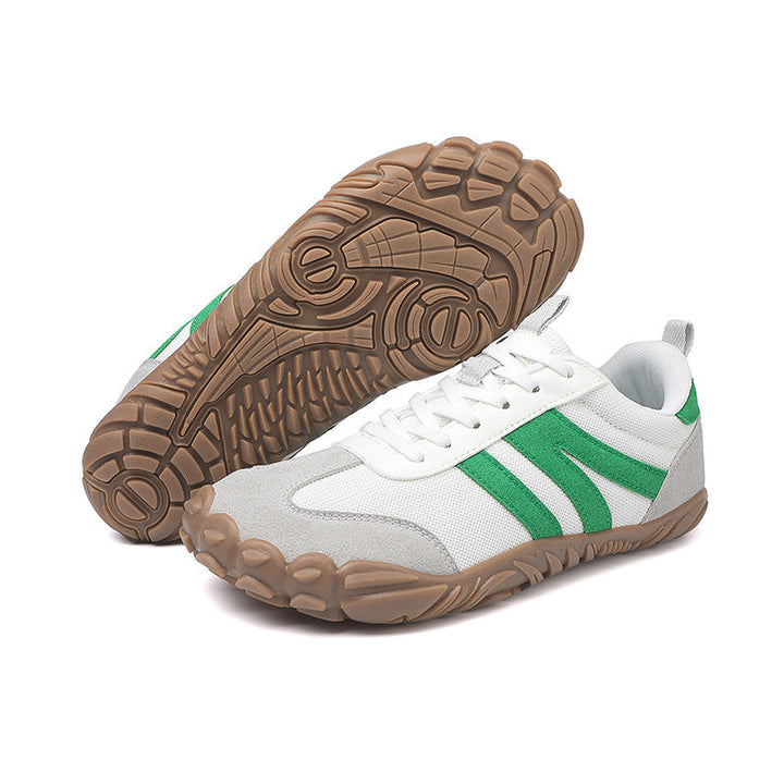 Flexible sole barefoot hiking shoes, unisex, wide fit, and lightweight for optimal trail performance.