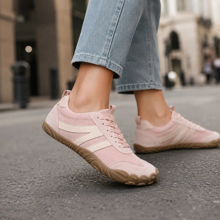Unisex lightweight wide fit trail shoes designed for a natural, barefoot hiking experience.