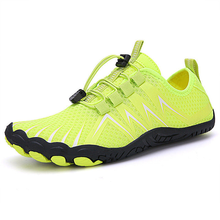 Minimalist barefoot shoes for men and women, offering a wide toe box & flexible sole.