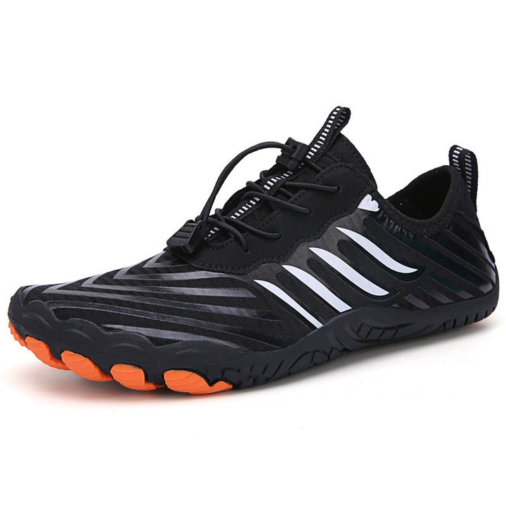 Athletic barefoot shoes with flexible sole, enhancing natural movement and ground feel.