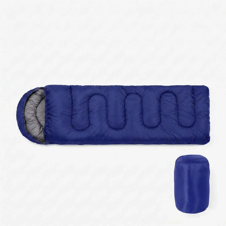 Essential lightweight envelope sleeping bag for camping. Durable, unisex outdoor gear for hiking & adventure trips.
