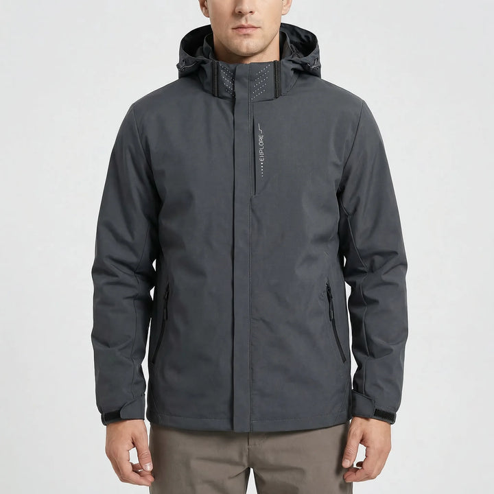 Durable unisex lightweight hooded rain jacket. Essential activewear & windbreaker for hiking, camping & sports.