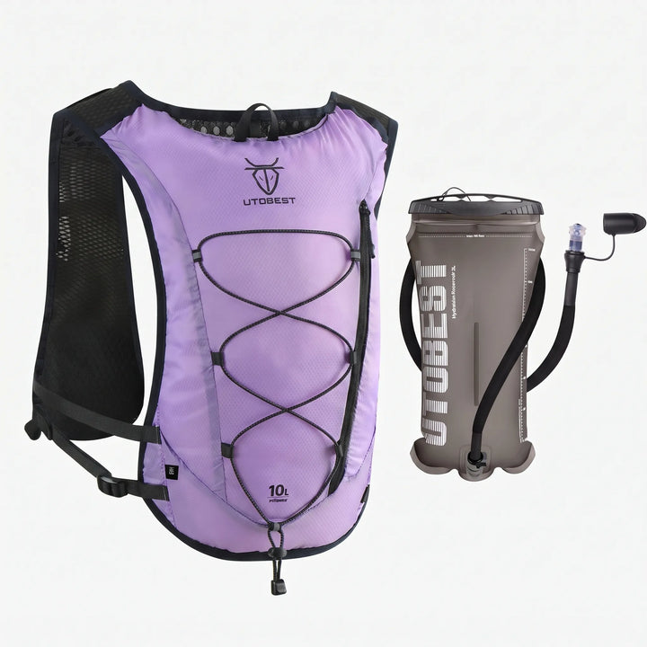 Ergonomic running pack, lightweight hydration vest for men & women, essential trail running gear.