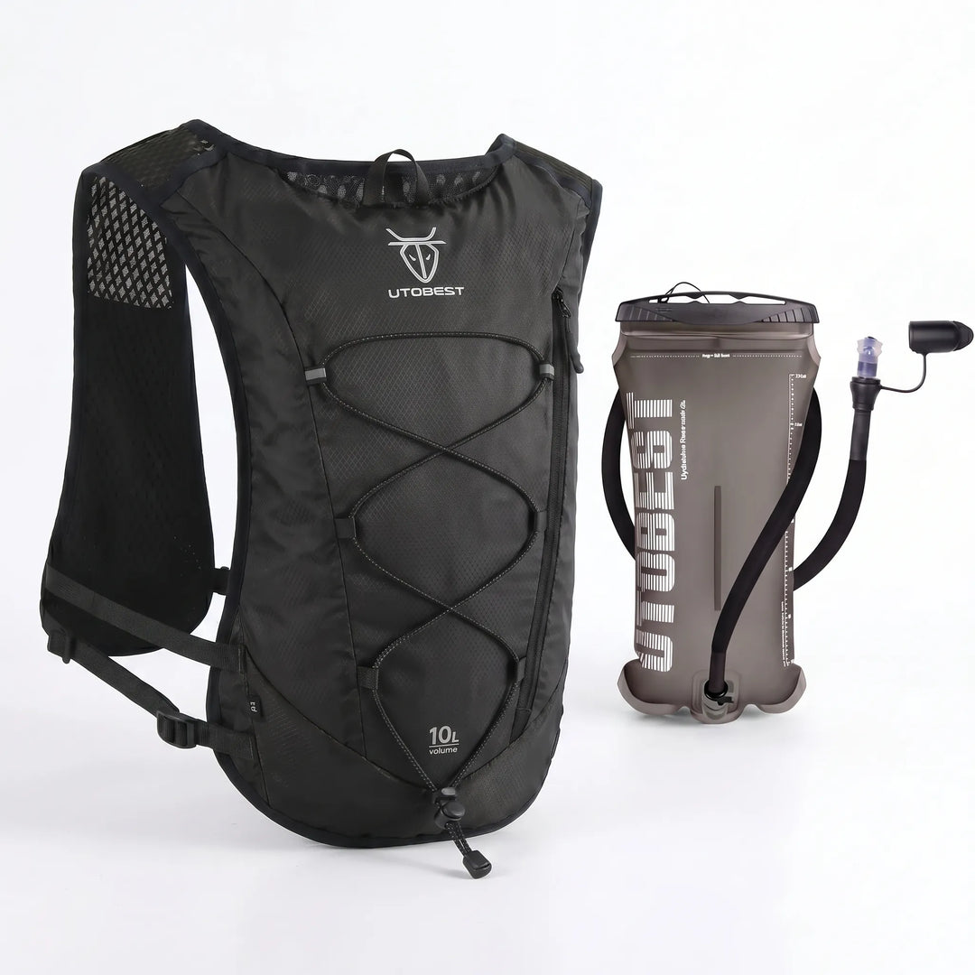 Hydration running gear, unisex lightweight vest pack for all outdoor athletic activities.