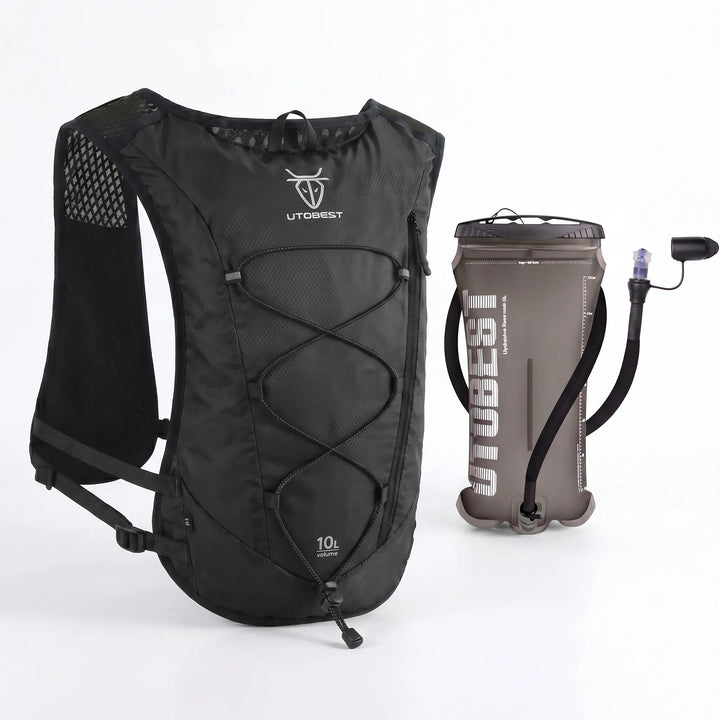 Hydration running gear, unisex lightweight vest pack for all outdoor athletic activities.