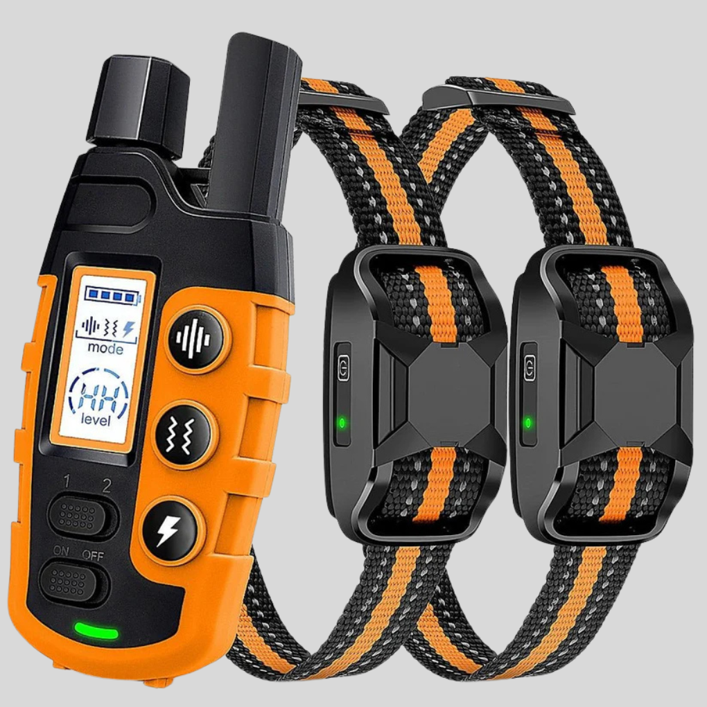 Unisex long-range dog training collar, waterproof, rechargeable, for obedience and outdoor canine training