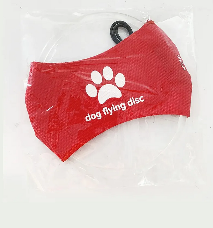 Bright LED dog toy, glowing flying disc for evening outdoor dog activities