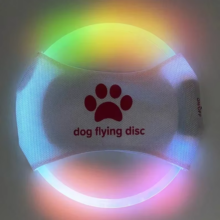 Unisex luminous dog toy, LED disc for safe and fun night time dog play