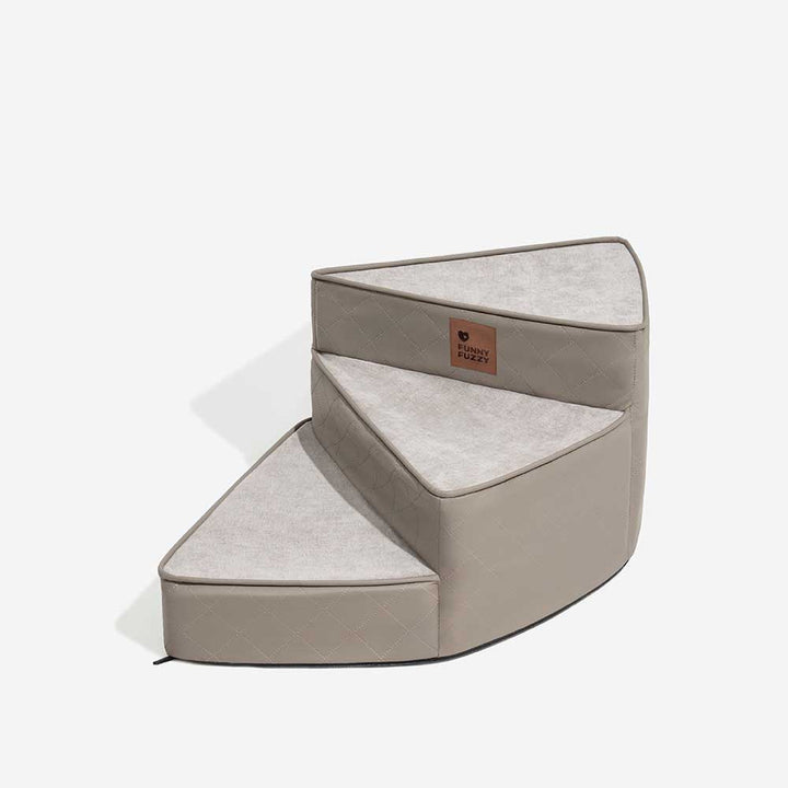Dog stairs designed for older pets, joint support, faux leather