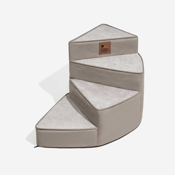 Detail: stitching on water-repellent faux leather pet stairs