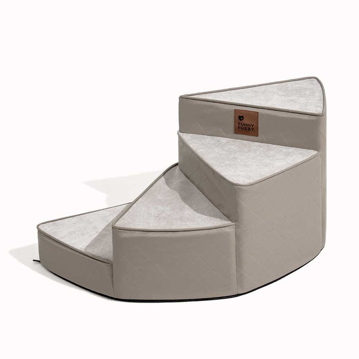 Pet stairs for high bed access, elegant faux leather, ergonomic design
