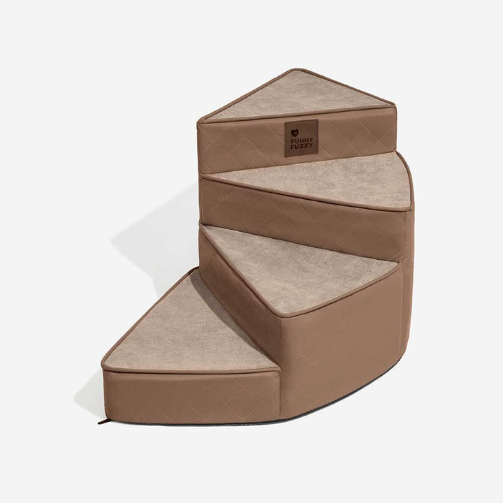 High-quality faux leather pet stairs, durable and easy to maintain