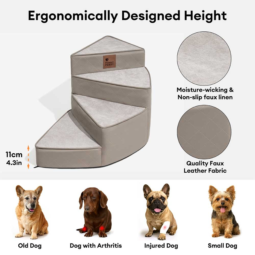 Luxury pet stairs with removable cover & joint support, space-saving
