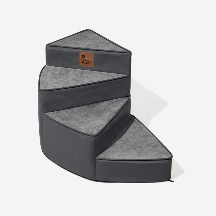 Close-up of pet paw on a faux leather water-repellent stair step