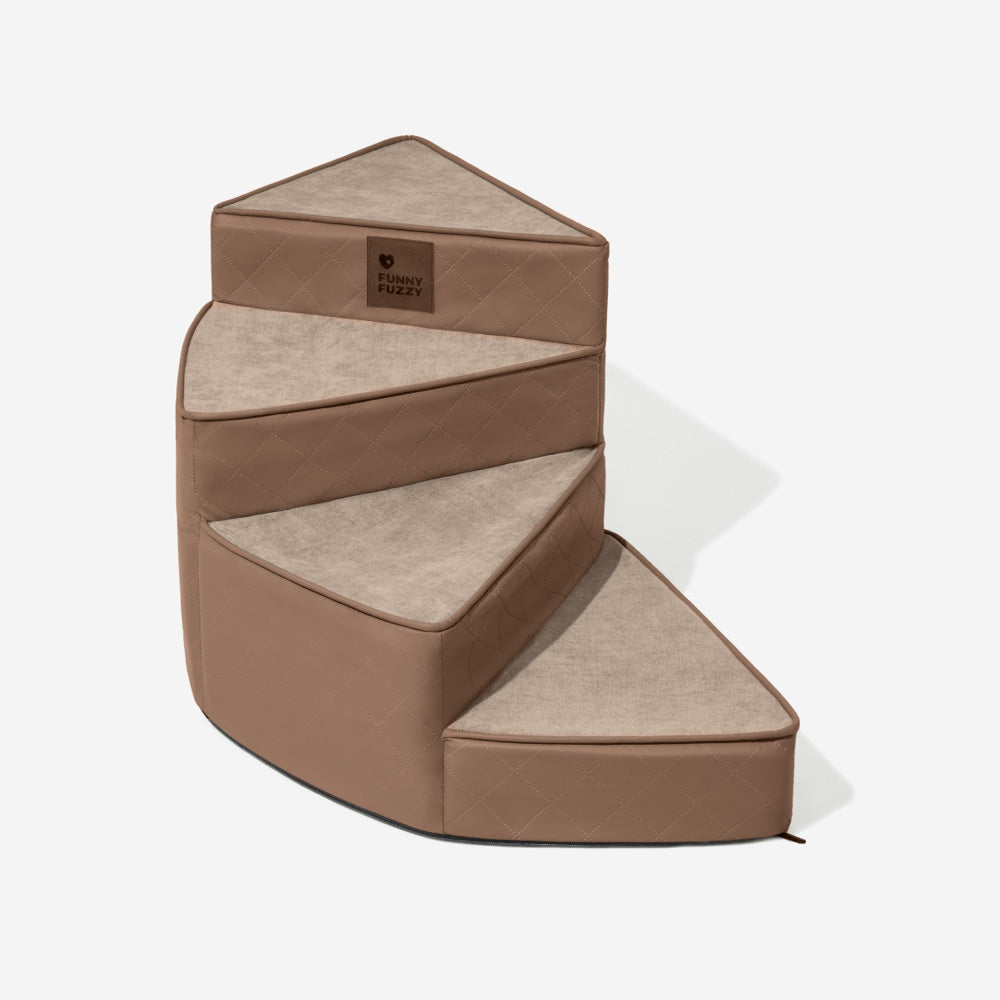 Faux leather dog steps, water-repellent and supportive for pet joints