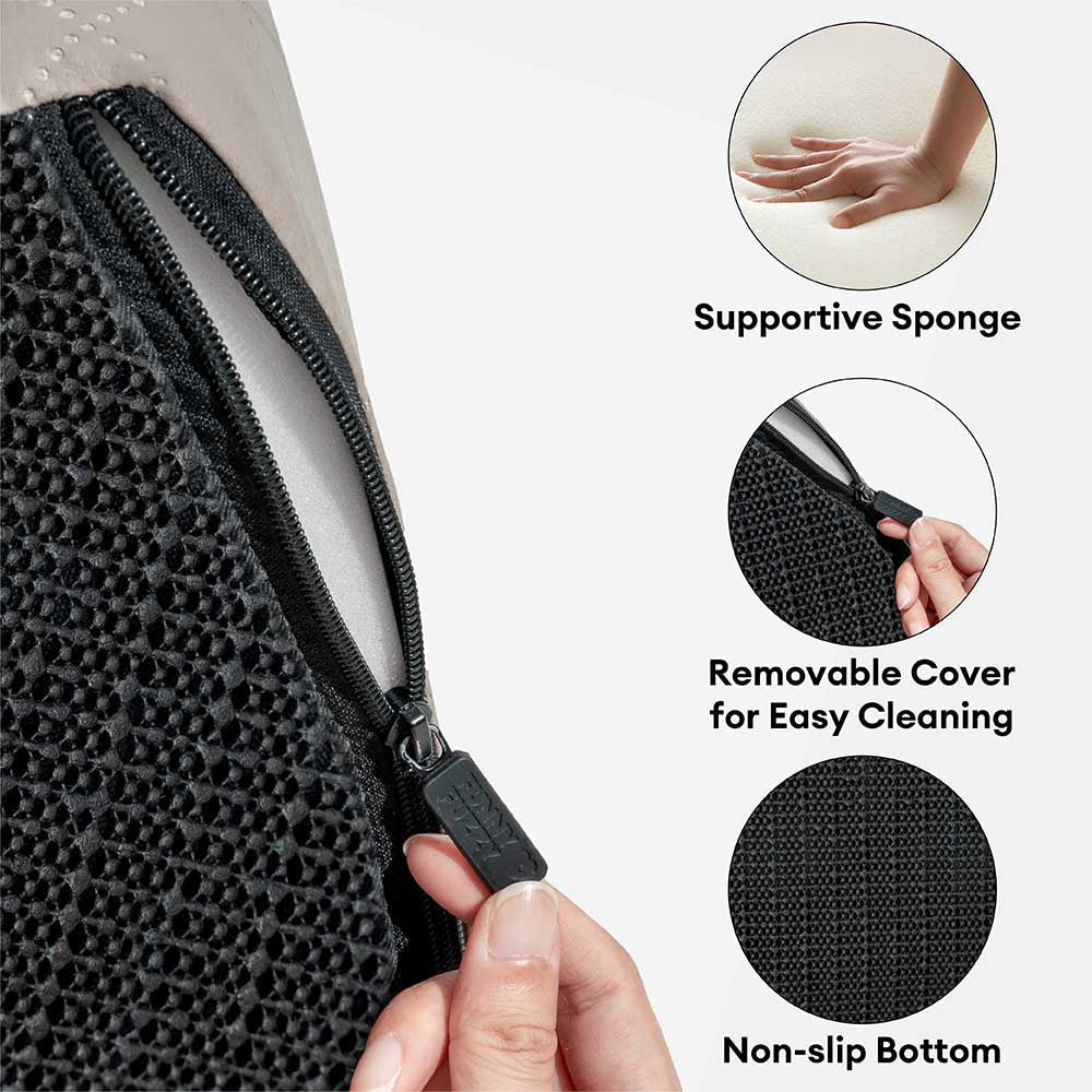 Two-step pet stairs for cats with water-repellent faux leather finish