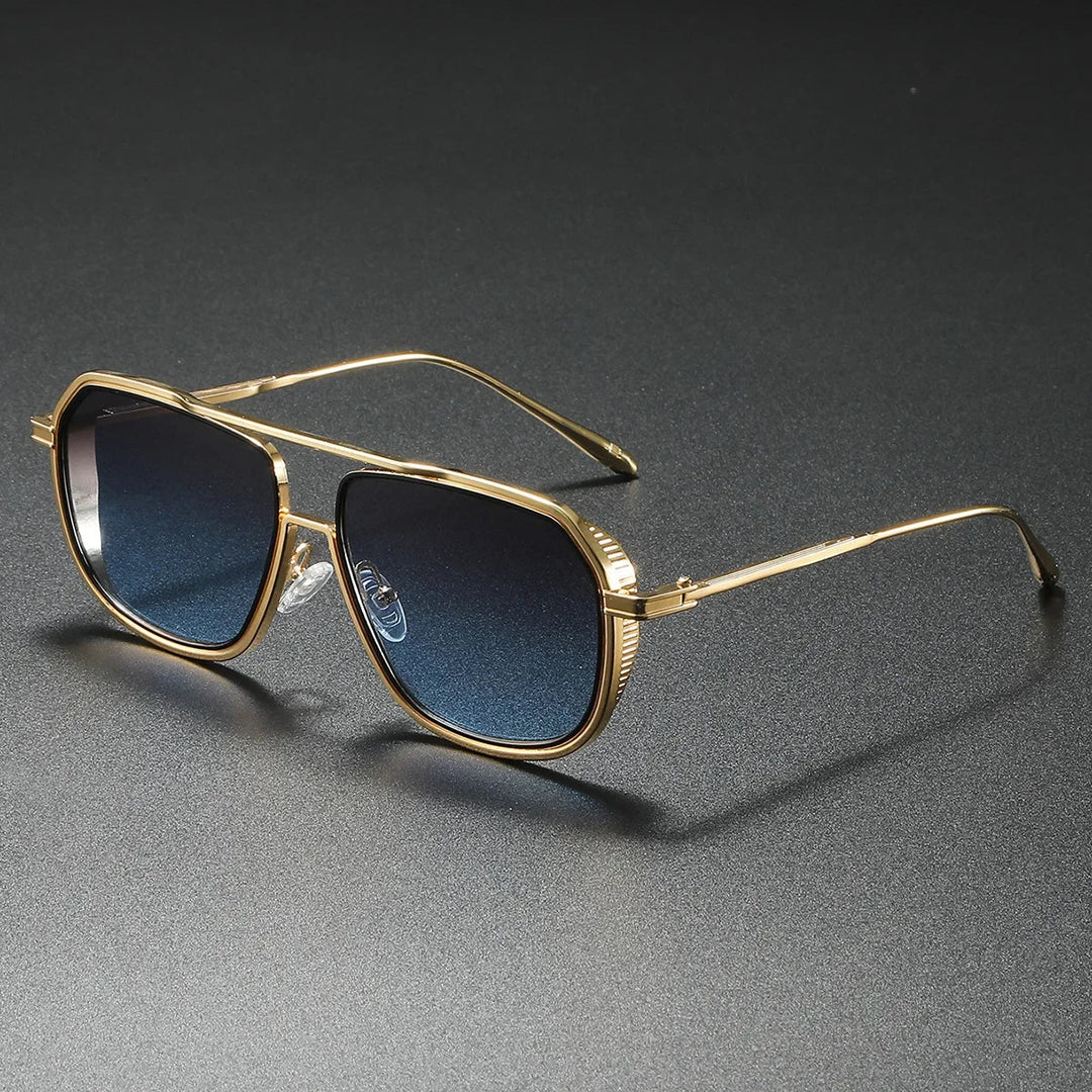 Unisex luxury fashion sunglasses with UV400 protection, featuring elegant frames for stylish eye protection.