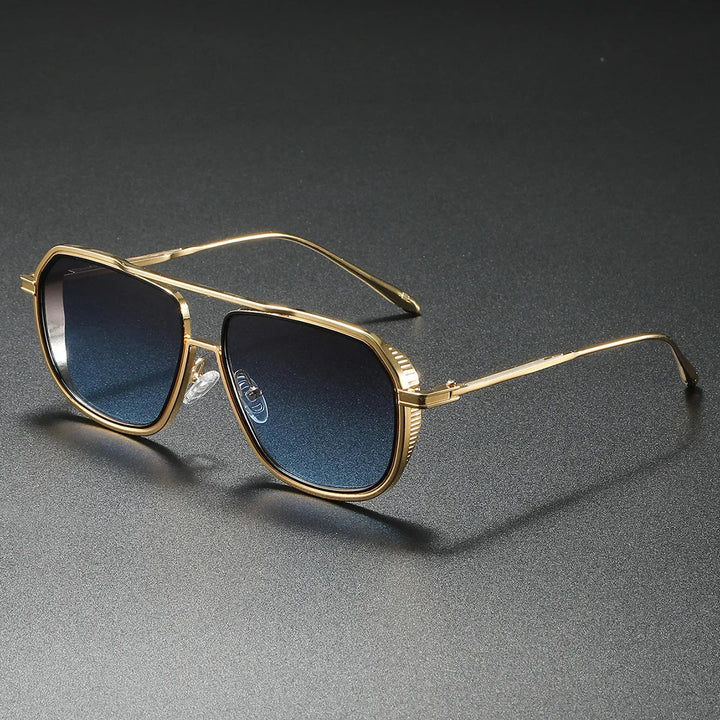 Unisex luxury fashion sunglasses with UV400 protection, featuring elegant frames for stylish eye protection.