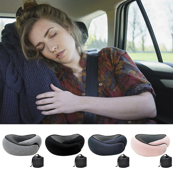 Unisex luxury memory foam travel neck pillow for ultimate comfort & ergonomic neck support on long journeys.