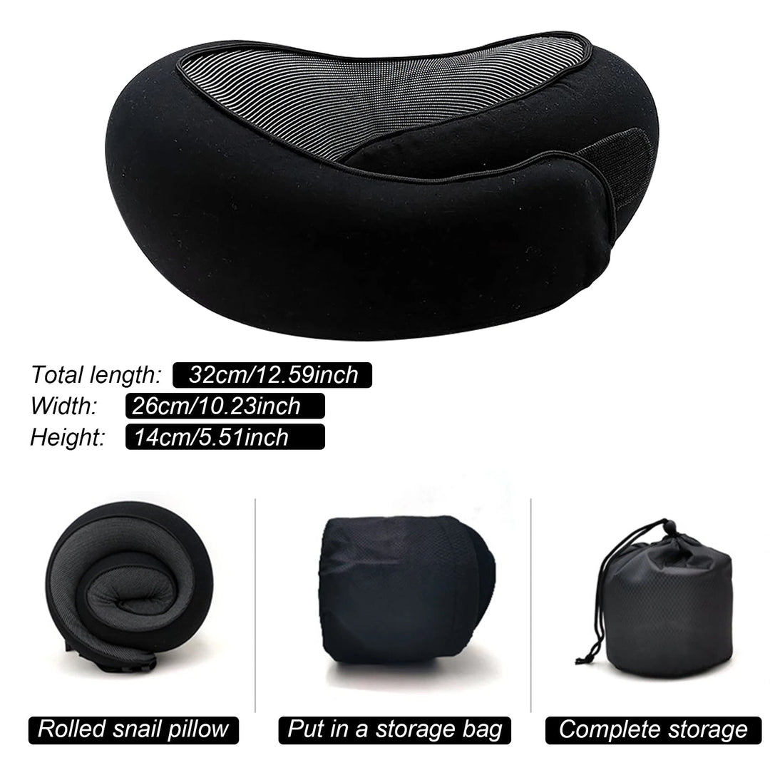 Luxury memory foam neck support pillow for long journeys. Provides comfortable, ergonomic relief for travelers.