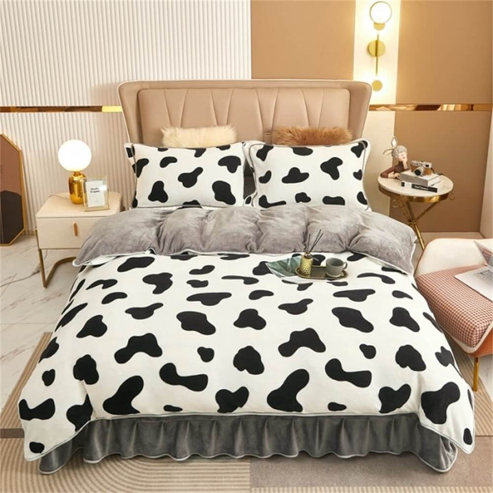 Premium milk fleece bed sheet set, anti-pilling and extra warm for cold winter nights