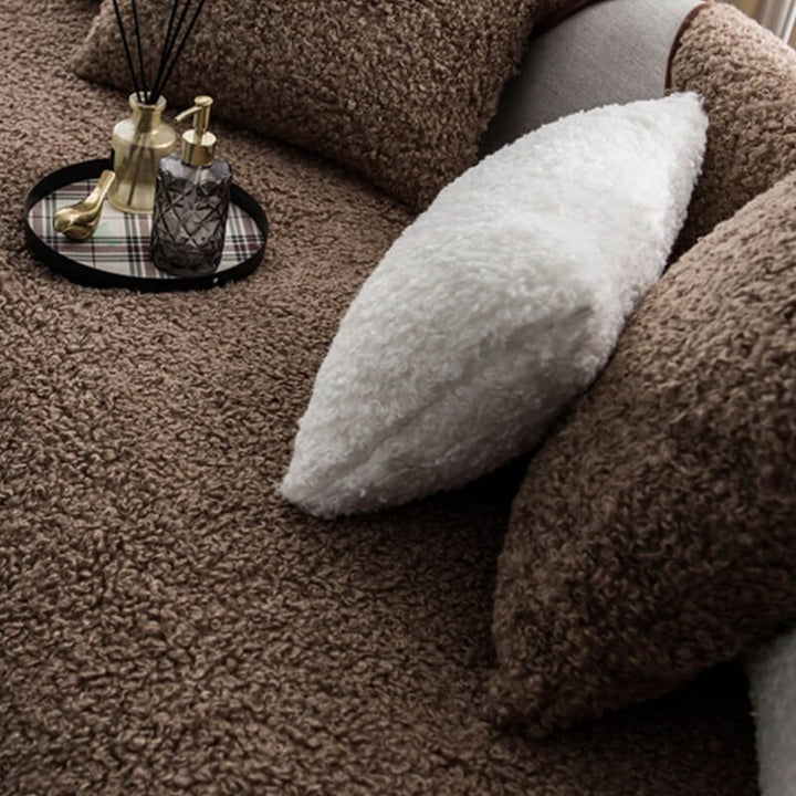 Durable fleece sectional cover, non-slip sofa mat for comprehensive furniture protection