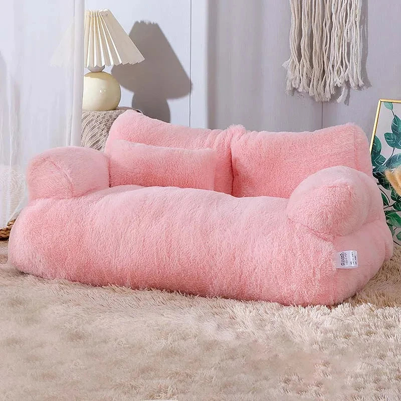Dog bed and cat bed in one, this plush pet sofa offers luxury comfort and an anti-slip design