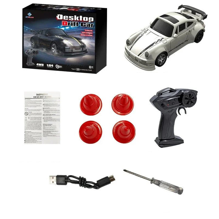 Versatile mini 4WD RC car. Indoor/outdoor remote control toy for racing & drifting fun.