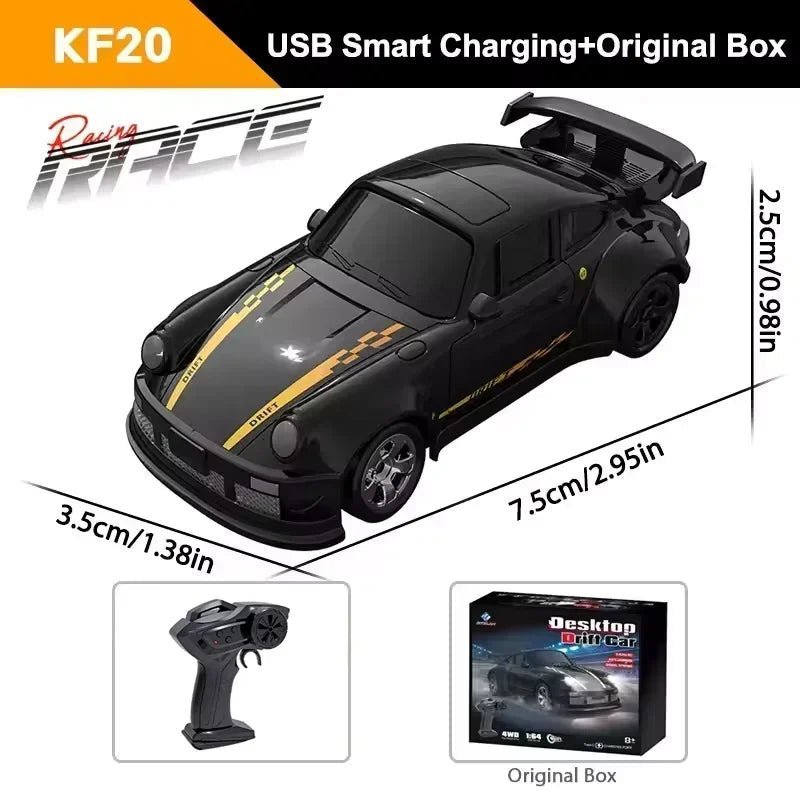 High-speed mini 4WD RC car. Remote control toy designed for exhilarating drift races.