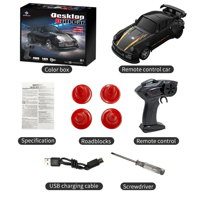 Performance mini 4WD RC car. Professional-grade remote control drift & race toy.