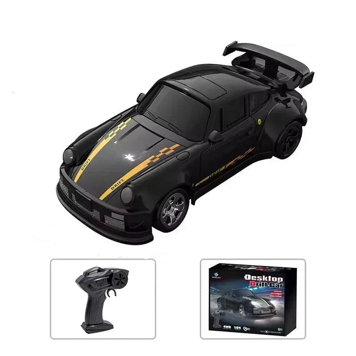 Front view: Vibrant mini 4WD RC car. Designed for exciting remote control drift & race.